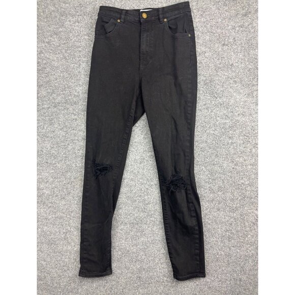 Rolla's Eastcoast Ankle Jeans Women's 27 Black Denim High Rise Skinny Distressed - Picture 1 of 9